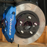 Honda S2000 DBA 4000 Series Front and Rear Slotted Rotors with Spoon Sport 4-Pot Monoblock brake calipers 